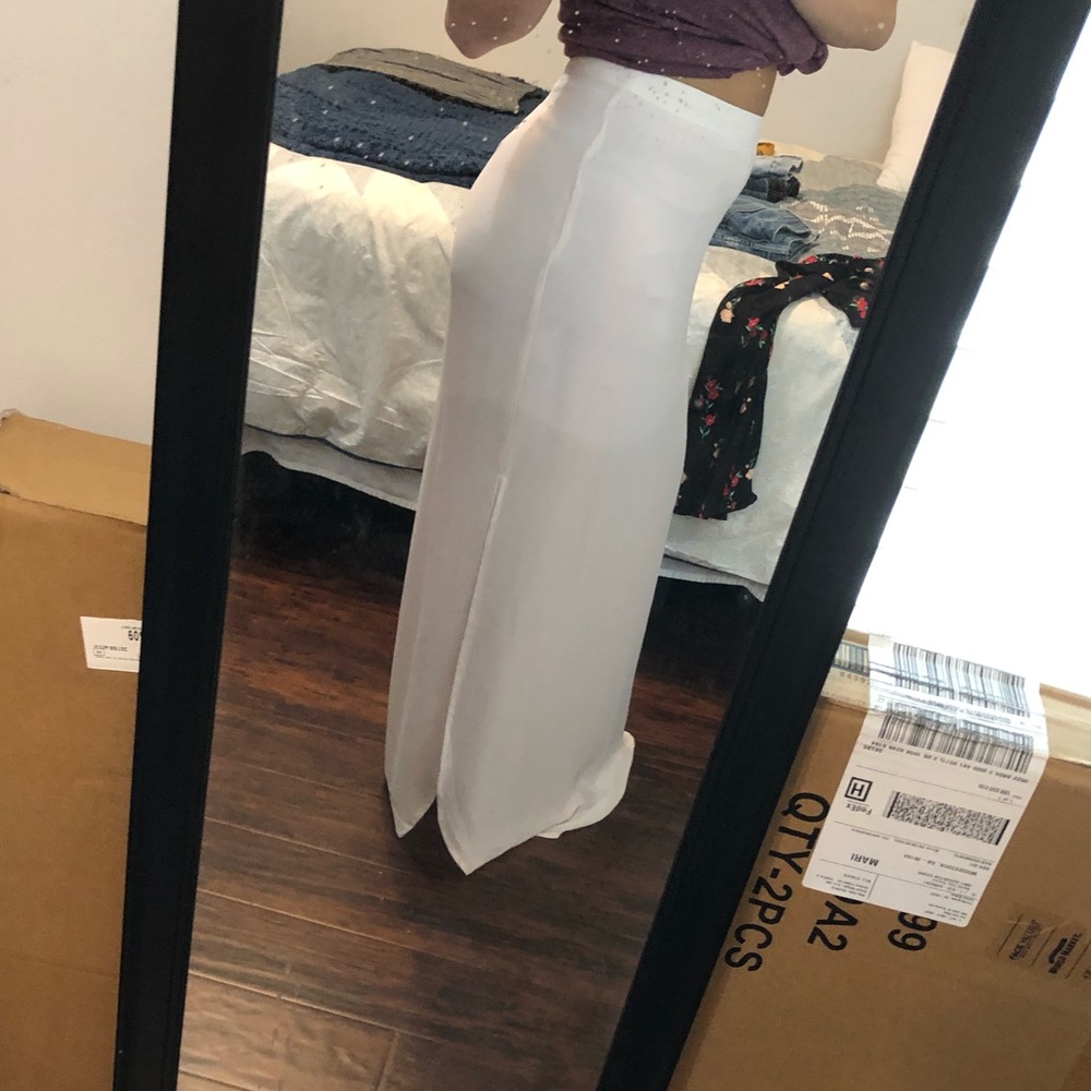 Blush pink maxi skirt